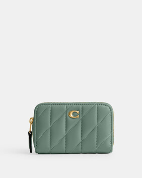 Essential Small Zip Around Card Case With Pillow Quilting