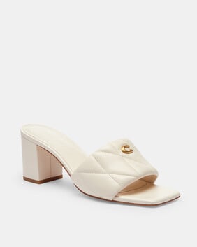 Holly Block Heel Sandal With Quilting