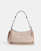 حقيبة كتف تيري قماش قنب محفور بشعار الماركة