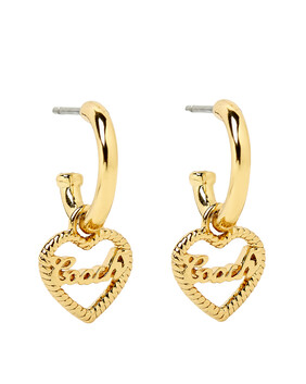 أقراط هاجي بتصميم قلب بشعار الماركة