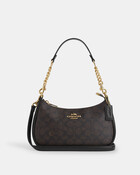 حقيبة كتف تيري قماش قنب محفور بشعار الماركة