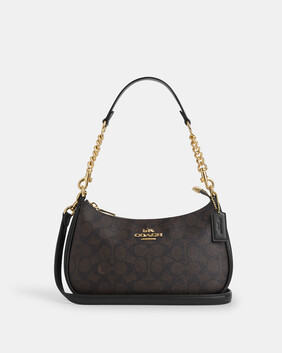 حقيبة كتف تيري قماش قنب بشعار الماركة