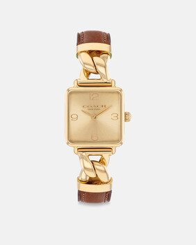 Cass Twisted Leather Watch, 22mm