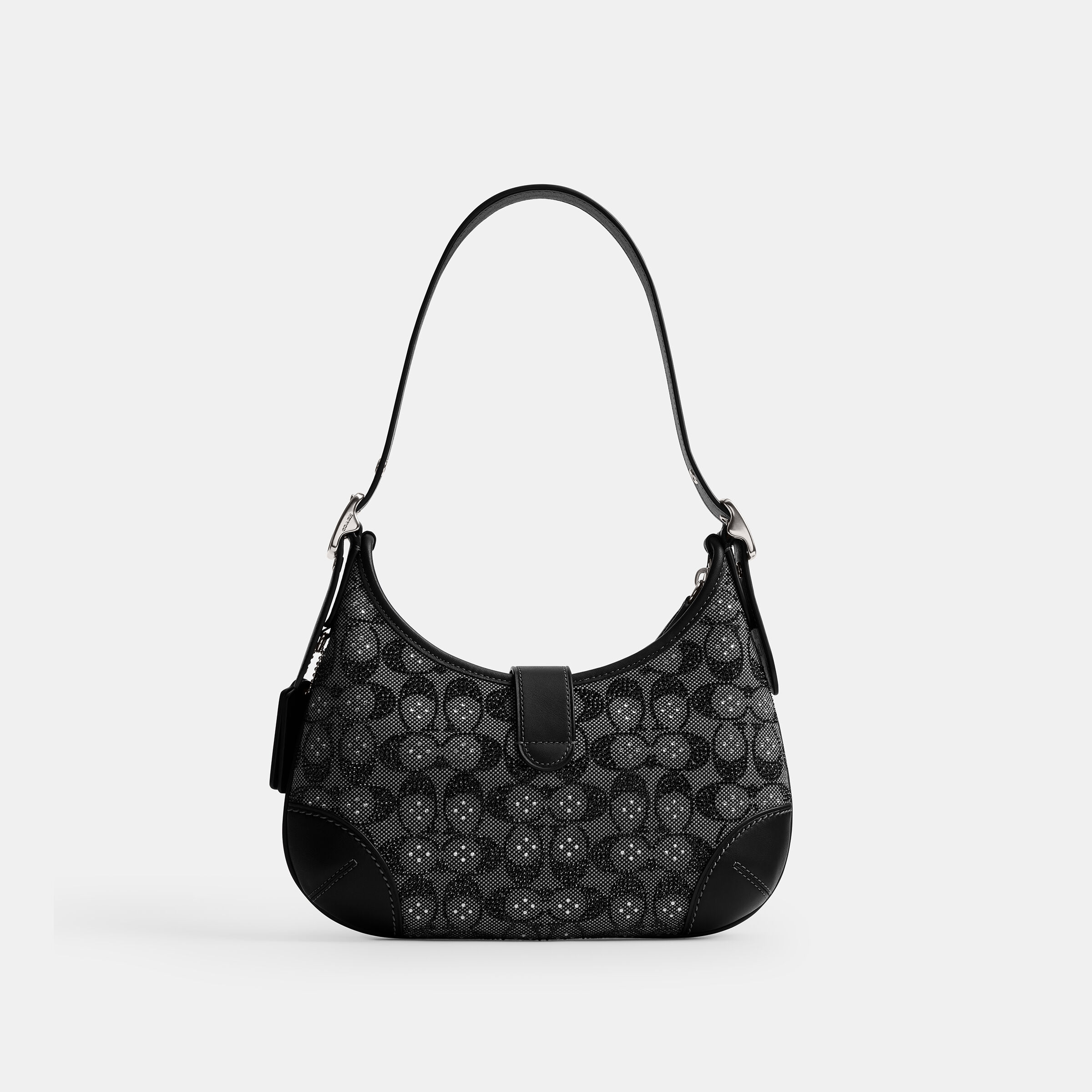 Buy COACH Hamptons Hobo Bag In Crystal Signature Jacquard Black