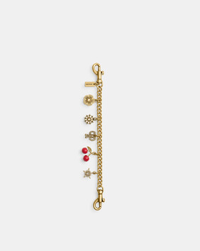 Crystal Motif Chain Bag Charm