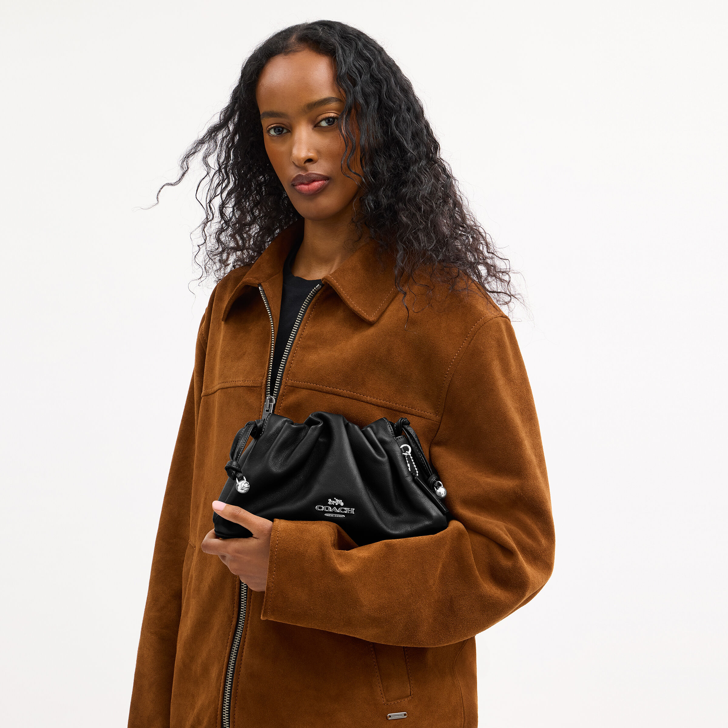 Buy COACH Faye Shoulder Bag With Ruching Black Online in UAE