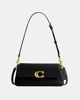 Refined Calf Leather Jet Shoulder Bag