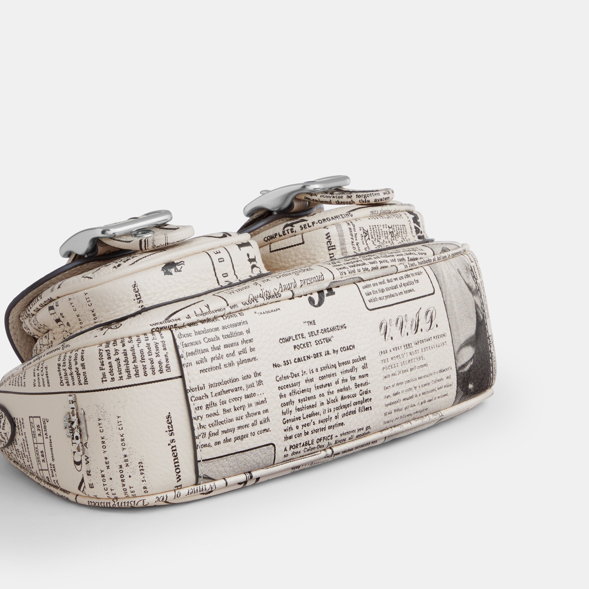 Buy COACH Ashton Shoulder Bag With Newspaper Print WHITE Online in UAE