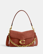 Suede Chain Tabby Shoulder Bag With Chain