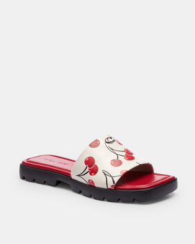 Florence Sandal With Cherry Print