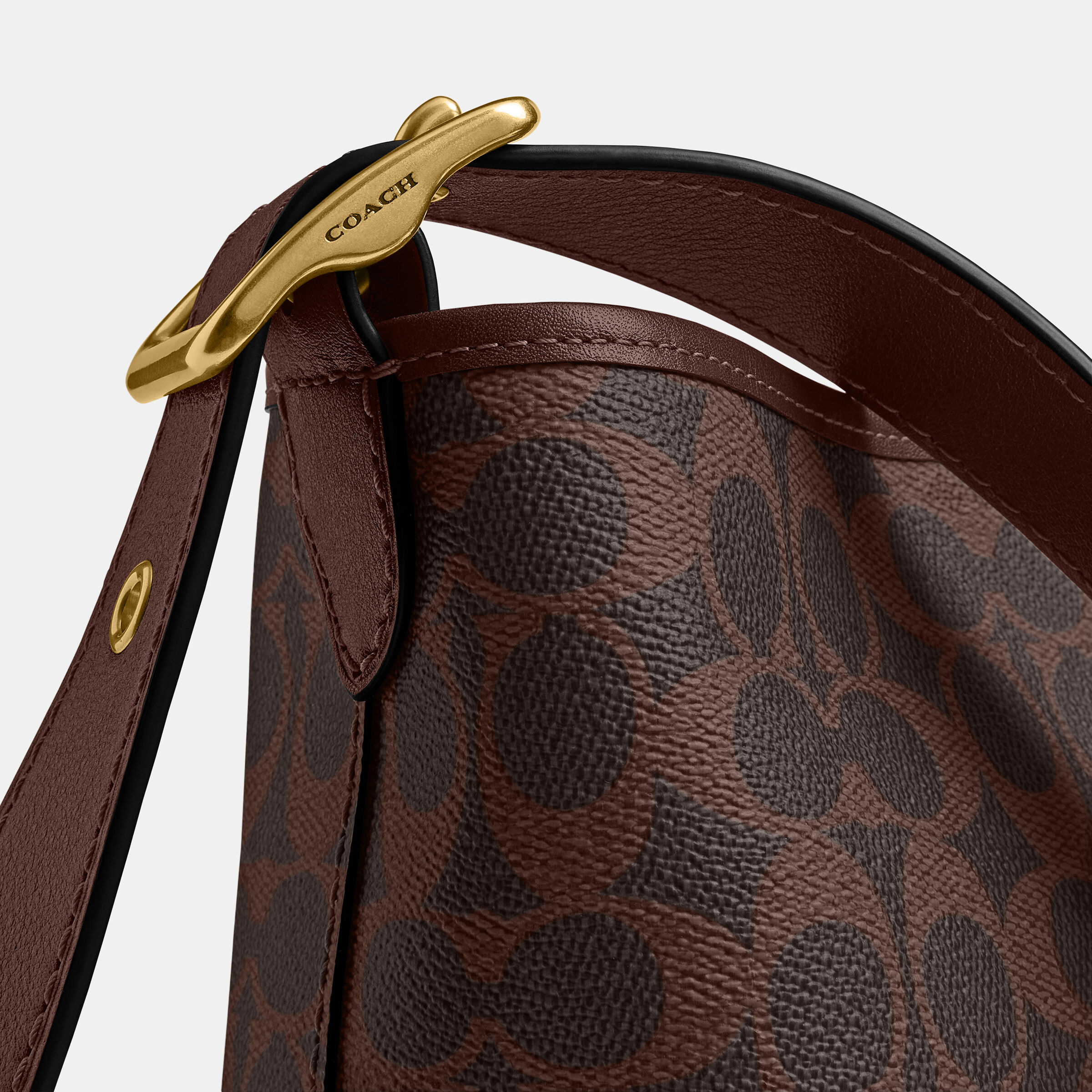 Buy COACH Coated Canvas Signature Bleecker Bucket Bag 21 DARK