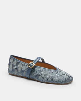 Mary Jane In Crystal Signature Denim