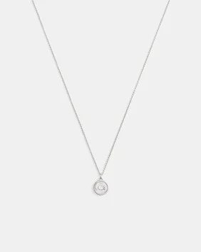 Signature Mother Of Pearl Coin Pendant Necklace