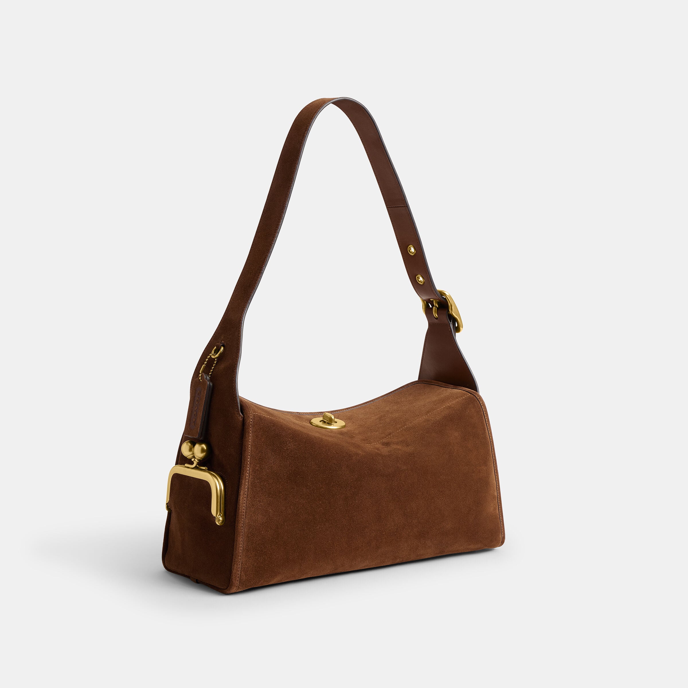 バッグ Coach Signature Turn Lock Hand Bag Brown Buy COACH Turnlock Haversack Bag Brown Online in UAE