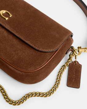 Suede Brook Flap Chain Bag