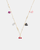 Mini Heart And Dice Charm Necklace