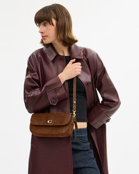 Suede Brook Flap Chain Bag