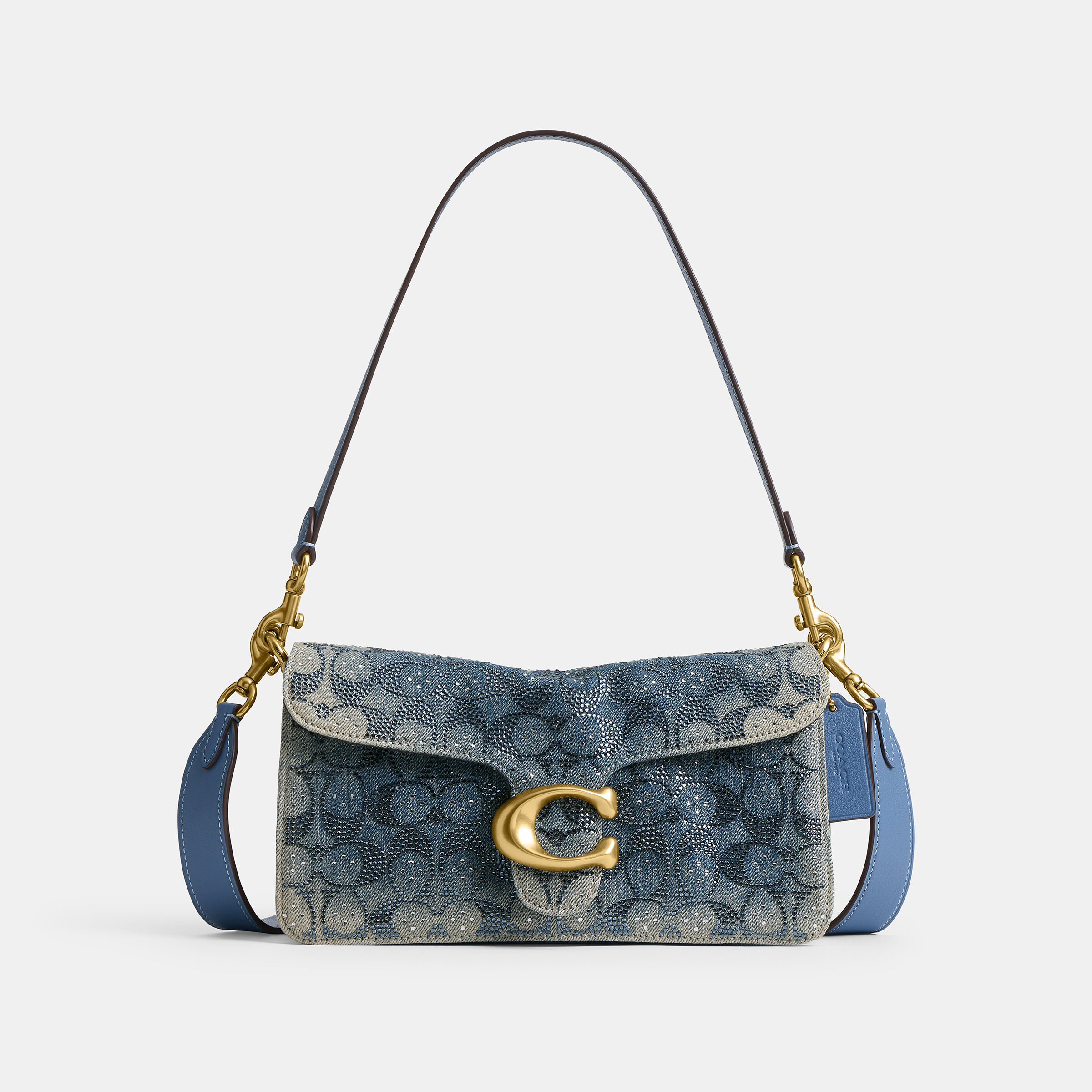 Buy COACH Soft Crystal Signature Denim Tabby Shoulder Bag 26 Blue