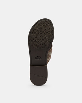 Crisscross Buckle Sandal In Signature Jacquard