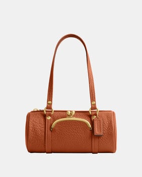 The Coach Originals Textured Pebble Leather Kisslock Barrel Bag 28