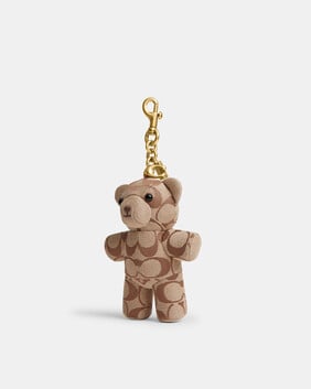 Bear Bag Charm In Signature Jacquard
