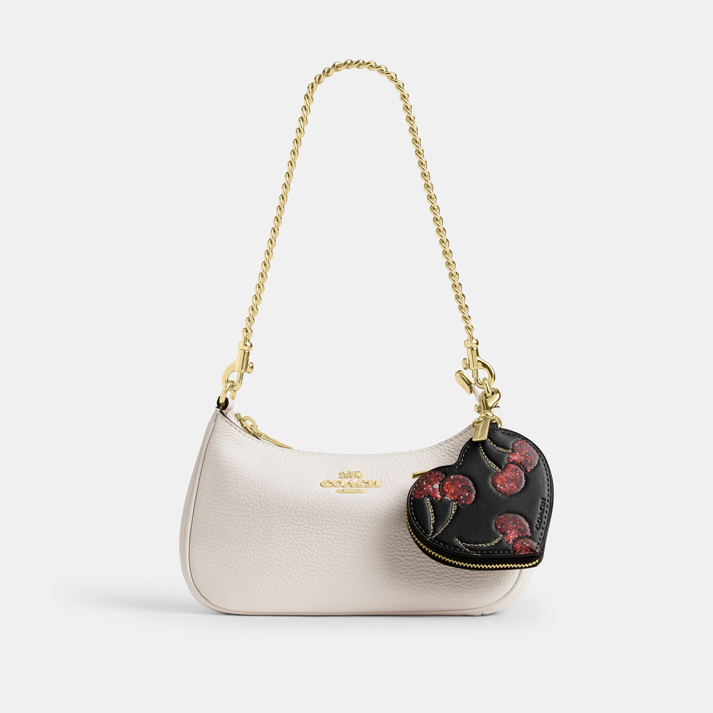 Buy COACH Heart Bag Charm With Cherry Print Black Online in UAE