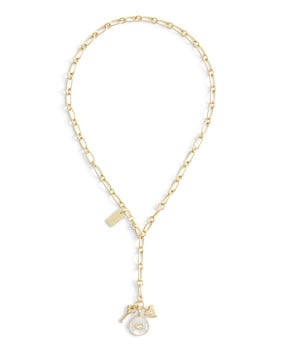 Signature Mother Of Pearl Coin Charm Y Necklace