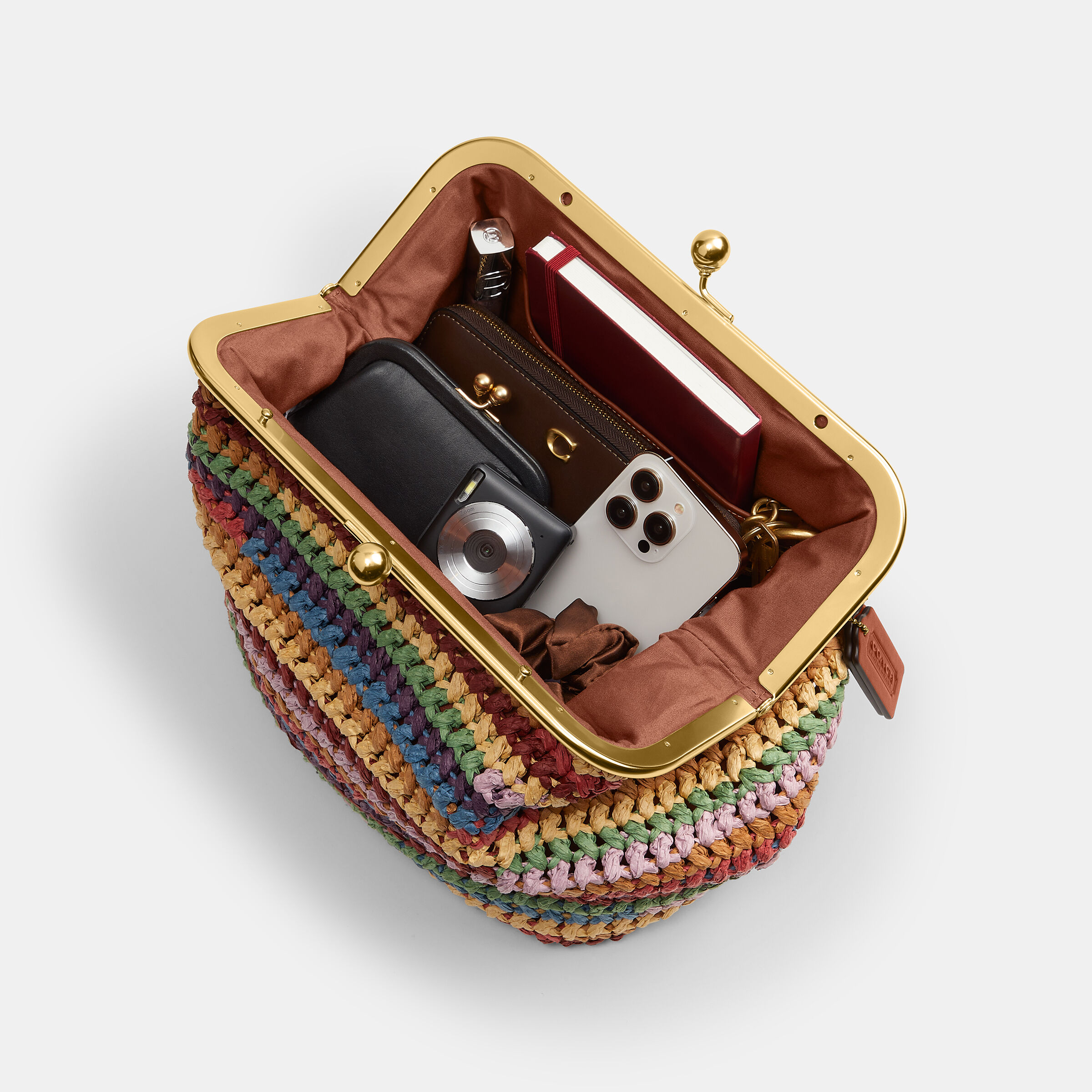 Buy COACH Kisslock Frame Bag 27 Multi Colour Online in UAE