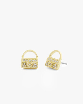 Iconic Charms Pav Handbag Stud Earrings