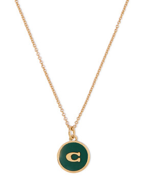 Enamel Coin C Logo Pendant Necklace