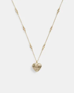 Quilted Signature Heart Pendant Necklace