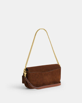 Suede Brook Flap Chain Bag