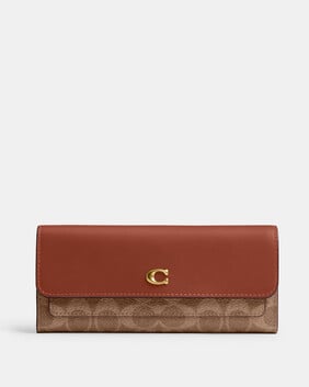 Mila Long Flap Wallet In Signature Canvas