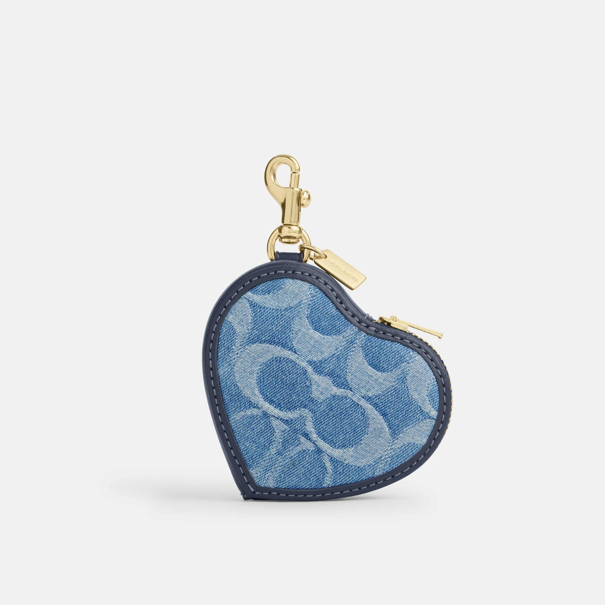 Buy COACH Heart Bag Charm In Signature Denim Blue Online in UAE
