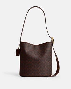 حقيبة باكيت بليكر قماش قنب مطلي بشعار الماركة