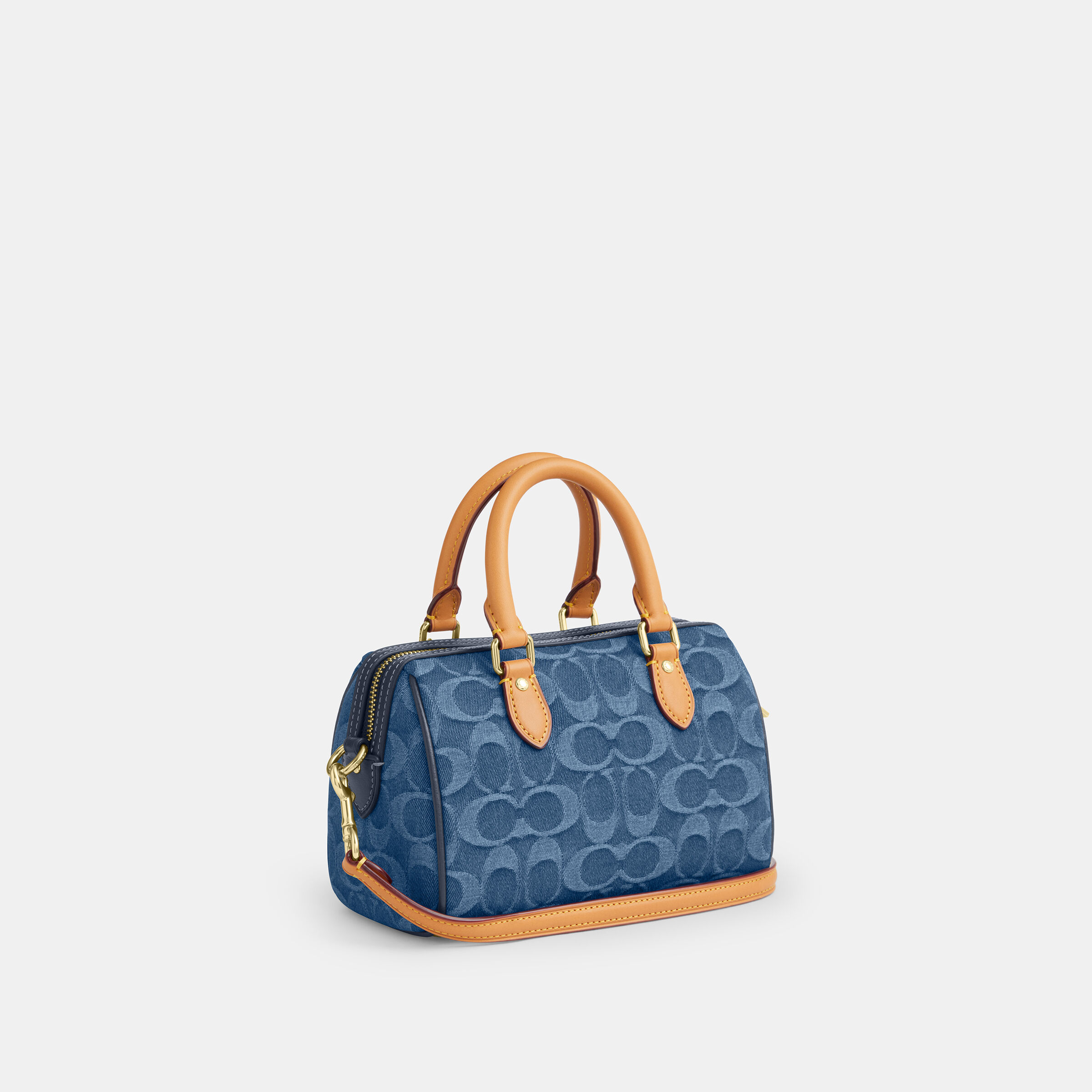 Buy COACH Mini Rowan Crossbody Bag In Signature Denim Blue Online