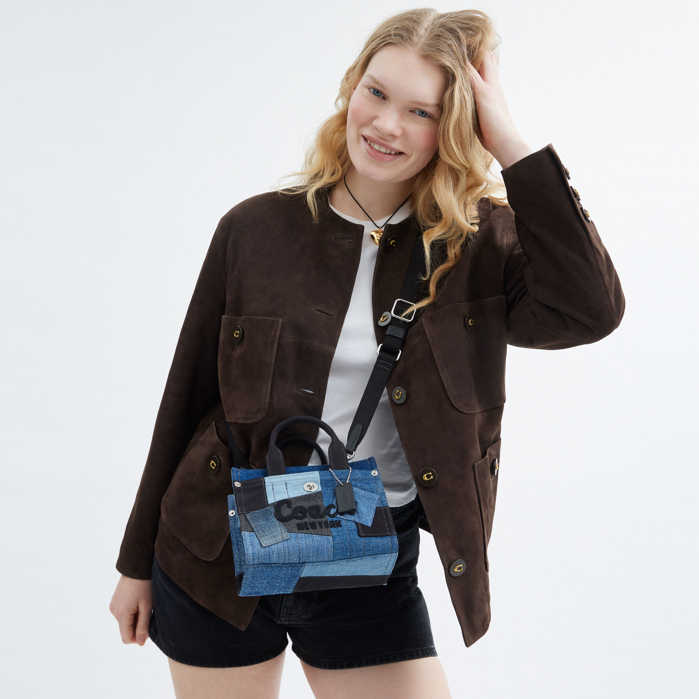 Buy COACH Cargo Tote Bag 20 With Patchwork Blue Online in Kuwait