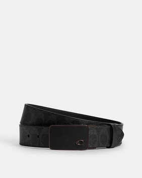 Signature Plaque Buckle Cut-to-size Reversible Belt, 38mm