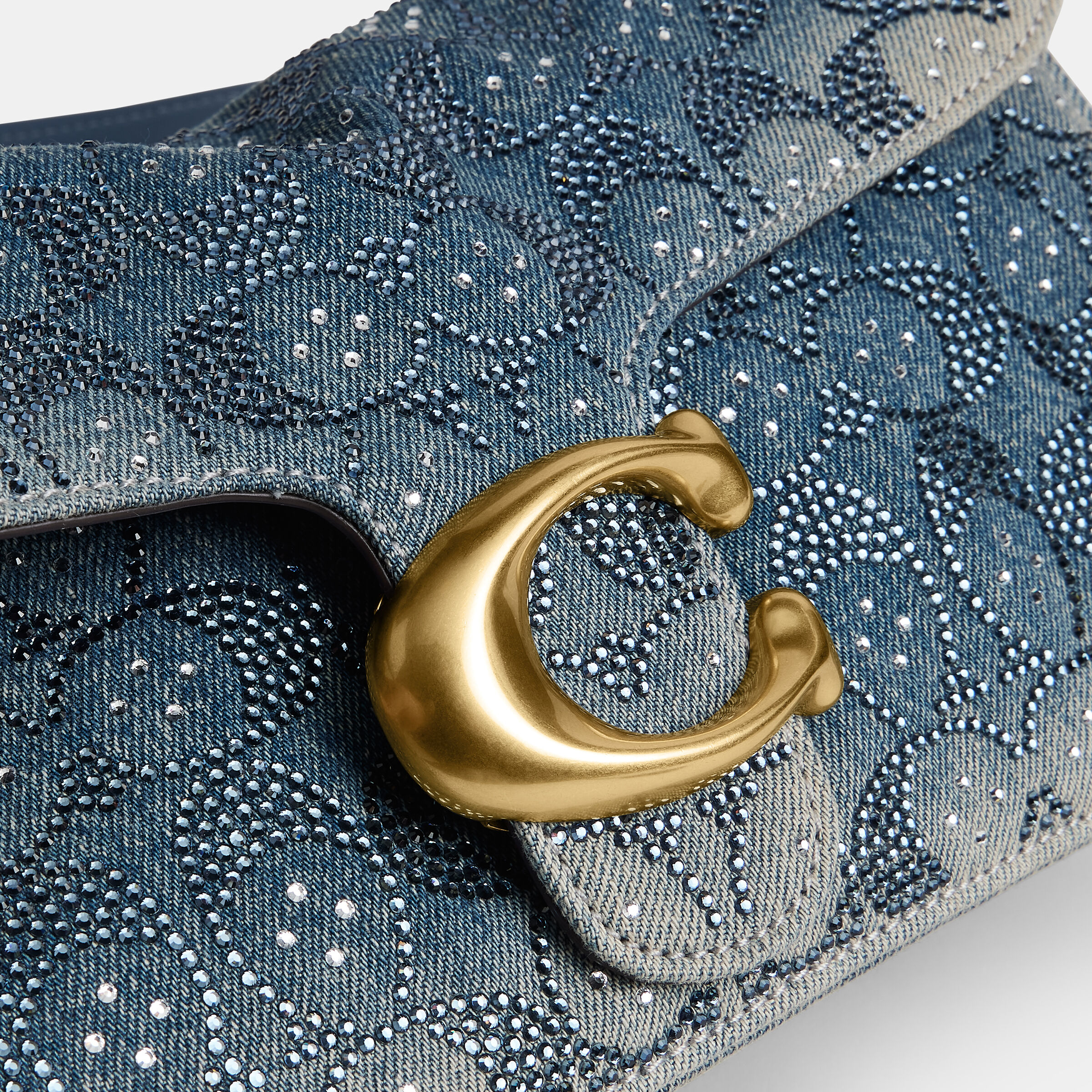 Buy COACH Soft Crystal Signature Denim Tabby Shoulder Bag 26 Blue
