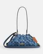 حقيبة كتف فاي دنيم بنقشة شعار الماركة