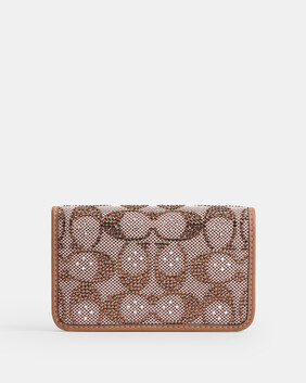 Essential Slim Card Case In Crystal Signature Jacquard
