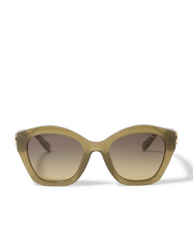 Maxi Sculpted C Oversized Geometric Sunglasses