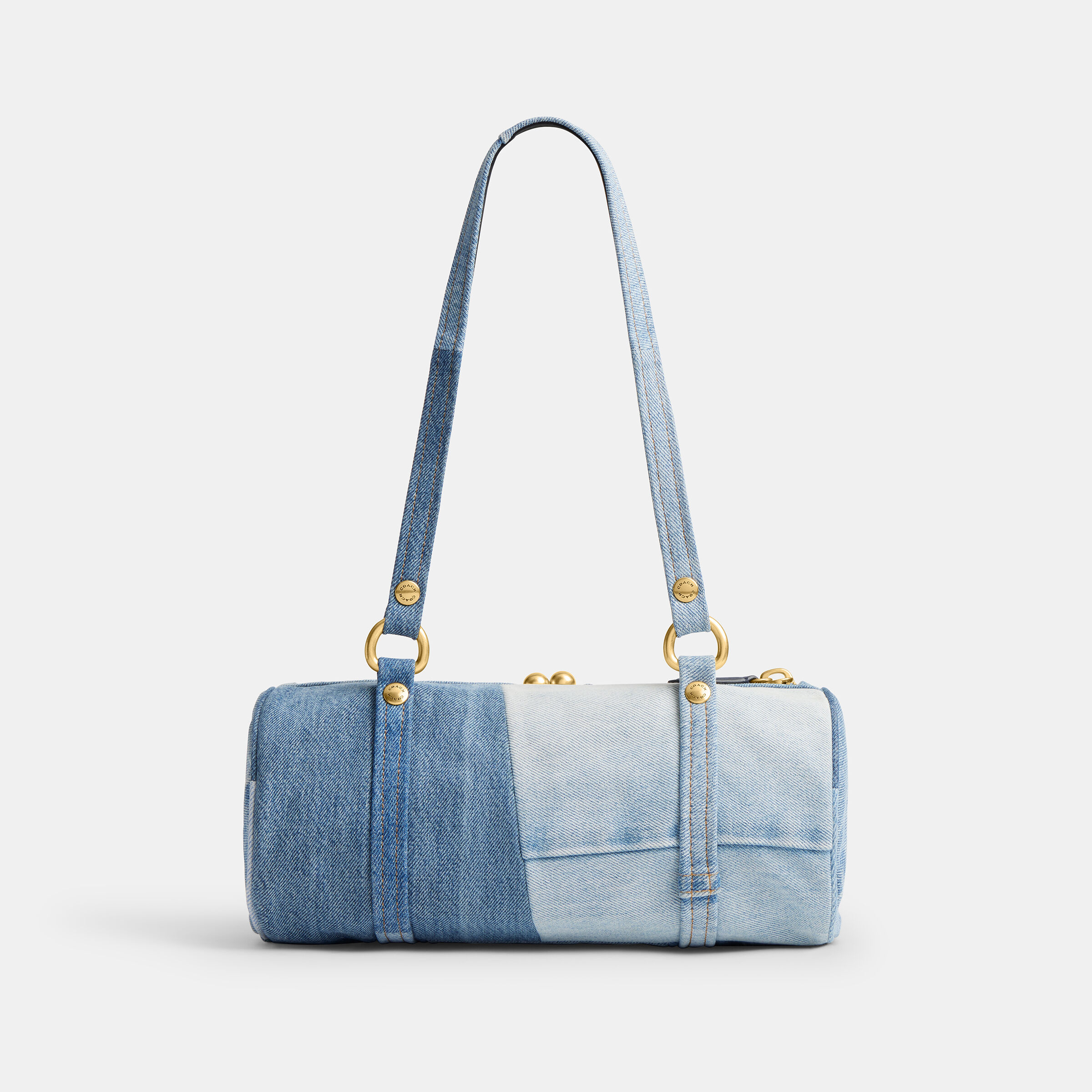 バッグ Coach Denim Kiss Lock OneShoulder Bag Buy COACH The Coach Originals Upcycled Denim Kisslock Barrel Bag