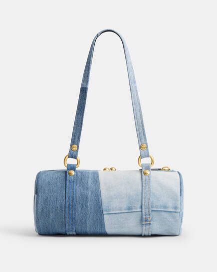 日本限定COACHコーチティーローズフラワーデニムチェーンショルダー