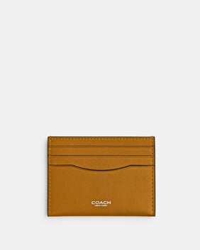 Flat Card Case In Natural Full-grain Leather