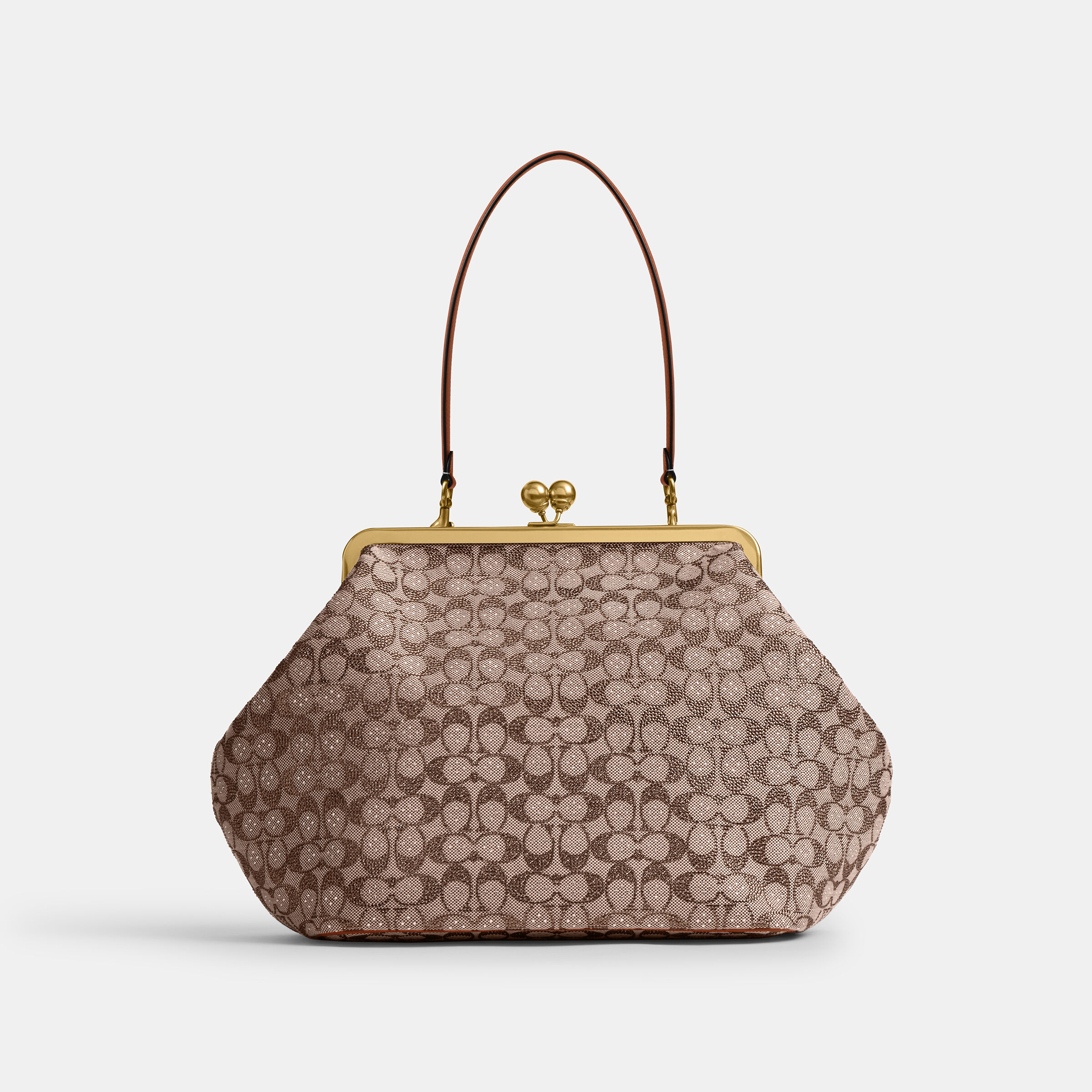 バッグ Coach Optic Signature PartyBag Kiss Lock Buy COACH Large Kisslock Frame Bag In Crystal Signature Jacquard
