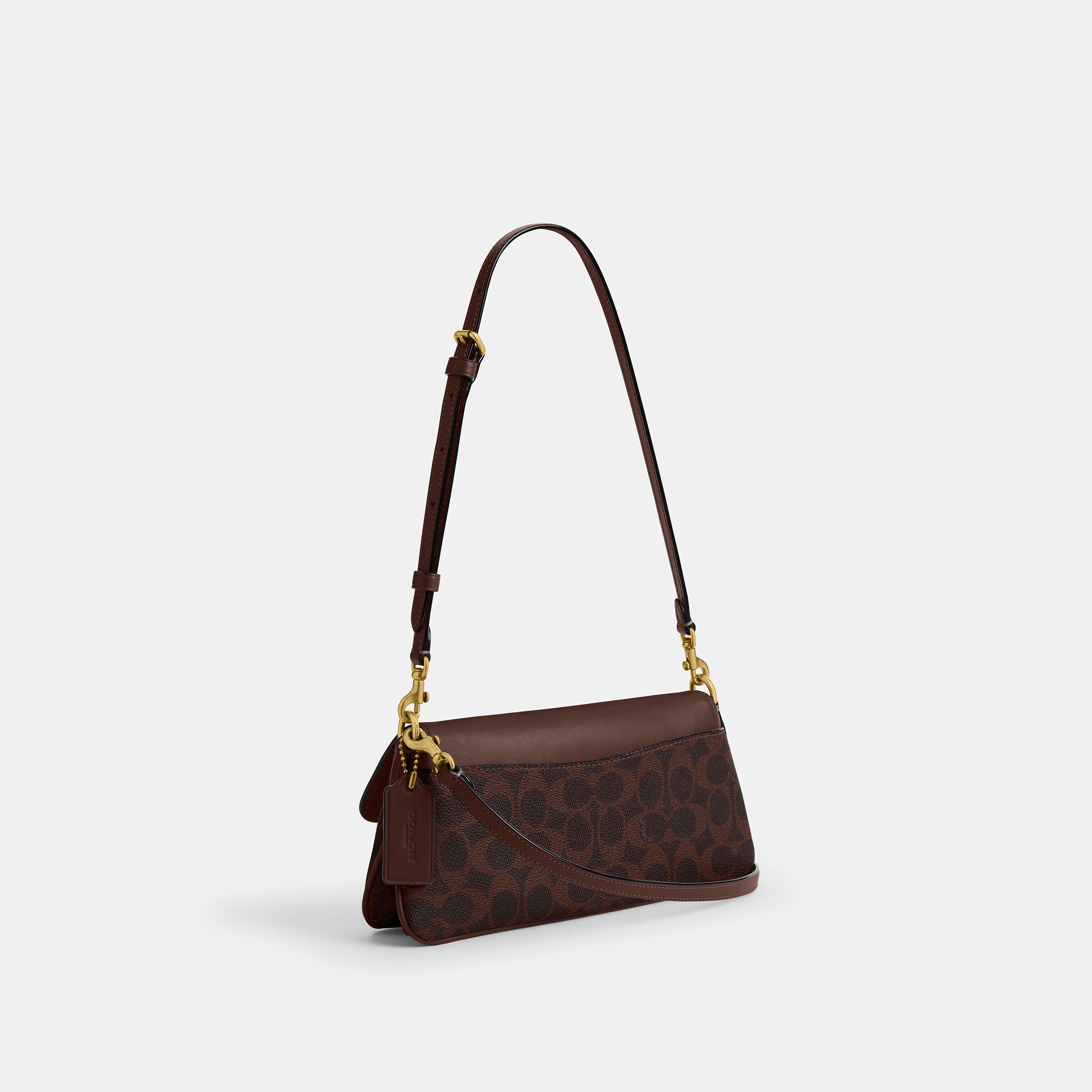 Buy COACH Jet Shoulder Bag In Signature Canvas DARK BROWN Online