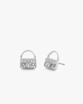 Iconic Charms Pav Handbag Stud Earrings