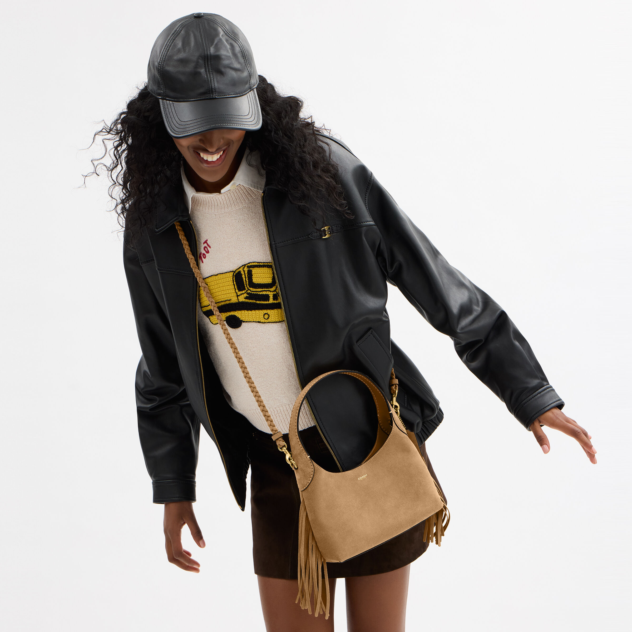 Buy COACH Brooklyn Shoulder Bag 23 With Fringe 23 BEIGE Online in UAE