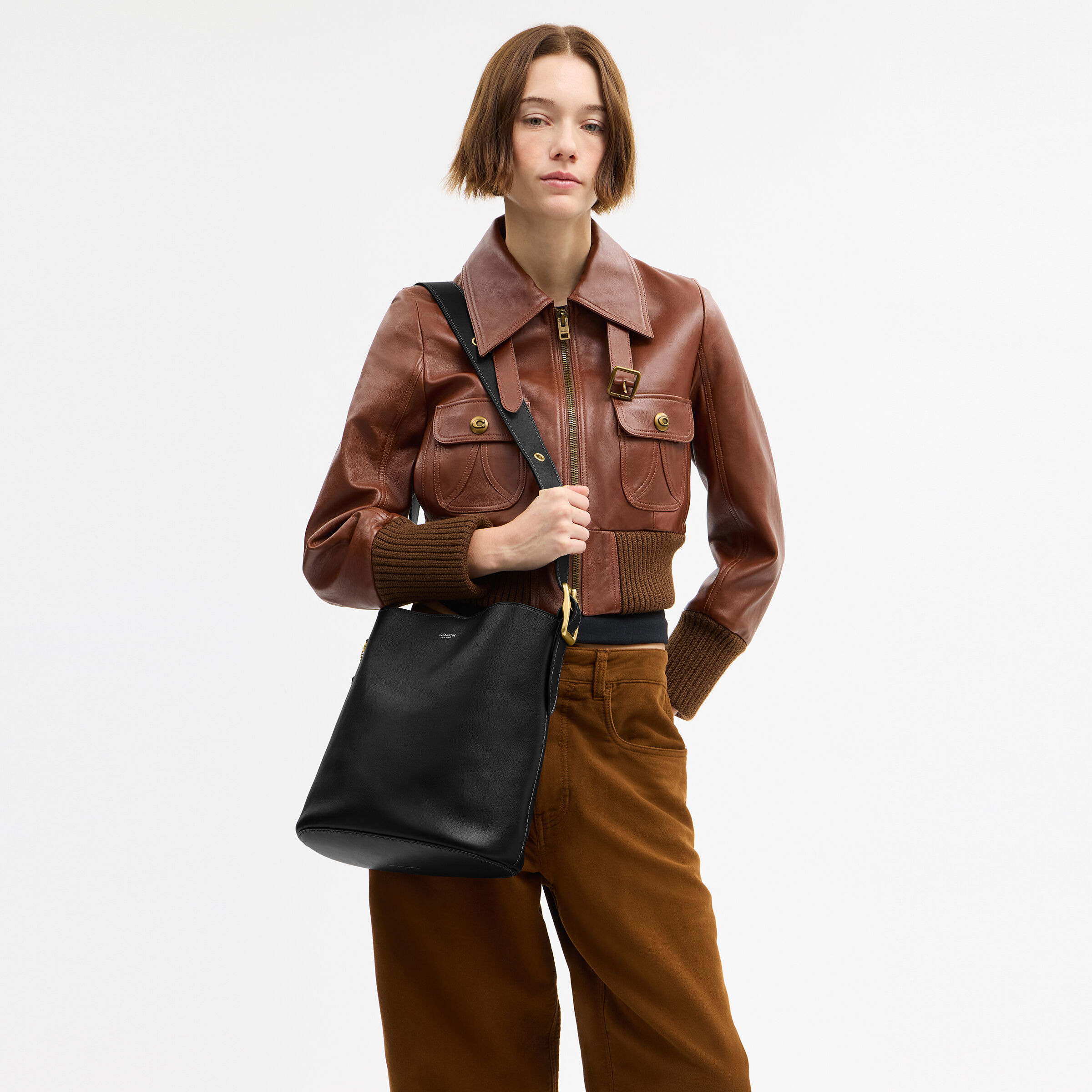 Buy COACH Bleecker Bucket Bag Black Online in UAE